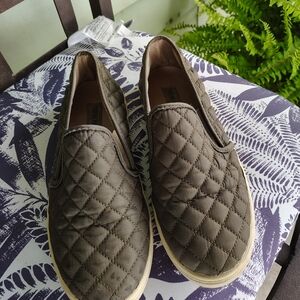 Steve Madden Quilted Slip-On Loafers - Olive